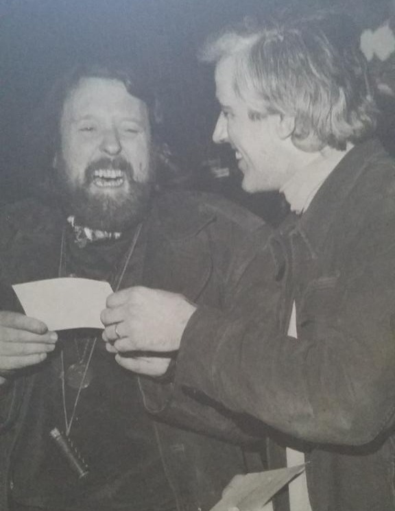 Black and white photo of Paul Stewart Laing with another man.