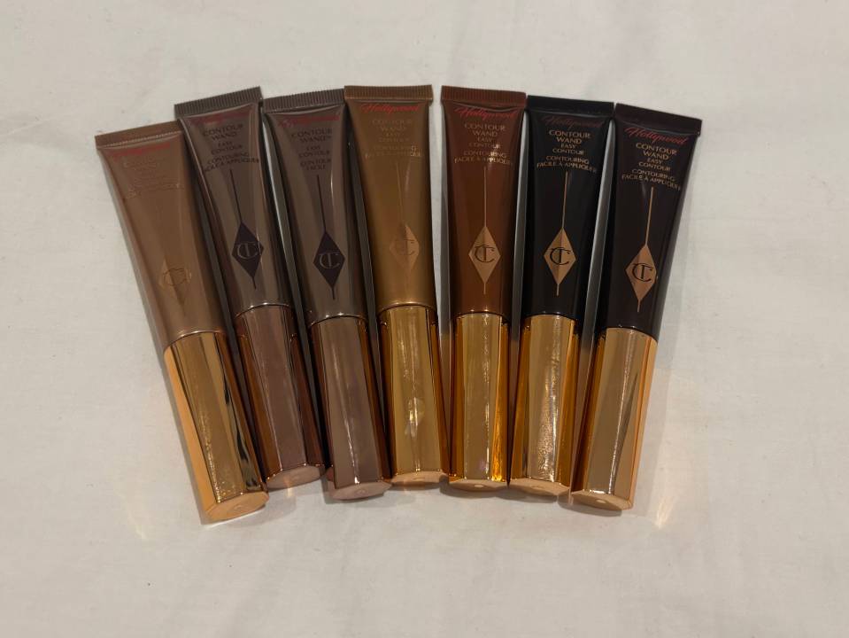 Seven Charlotte Tilbury Hollywood Contour Wand Easy Contour tubes in various shades.