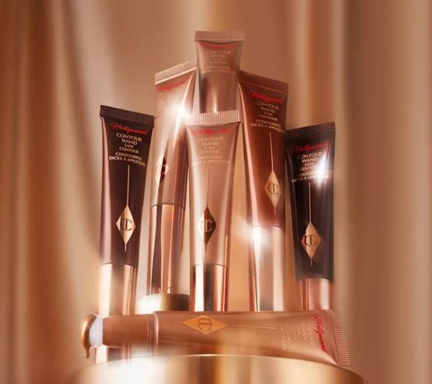 Several Charlotte Tilbury Hollywood Contour Wand makeup tubes.