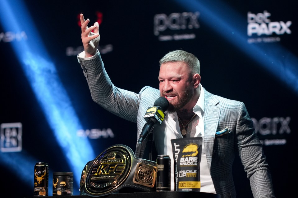 Conor McGregor at a KnuckleMania V press conference.