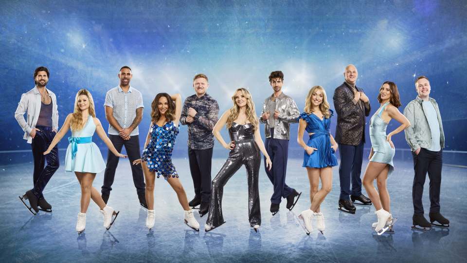 Dancing on Ice contestants on the ice.