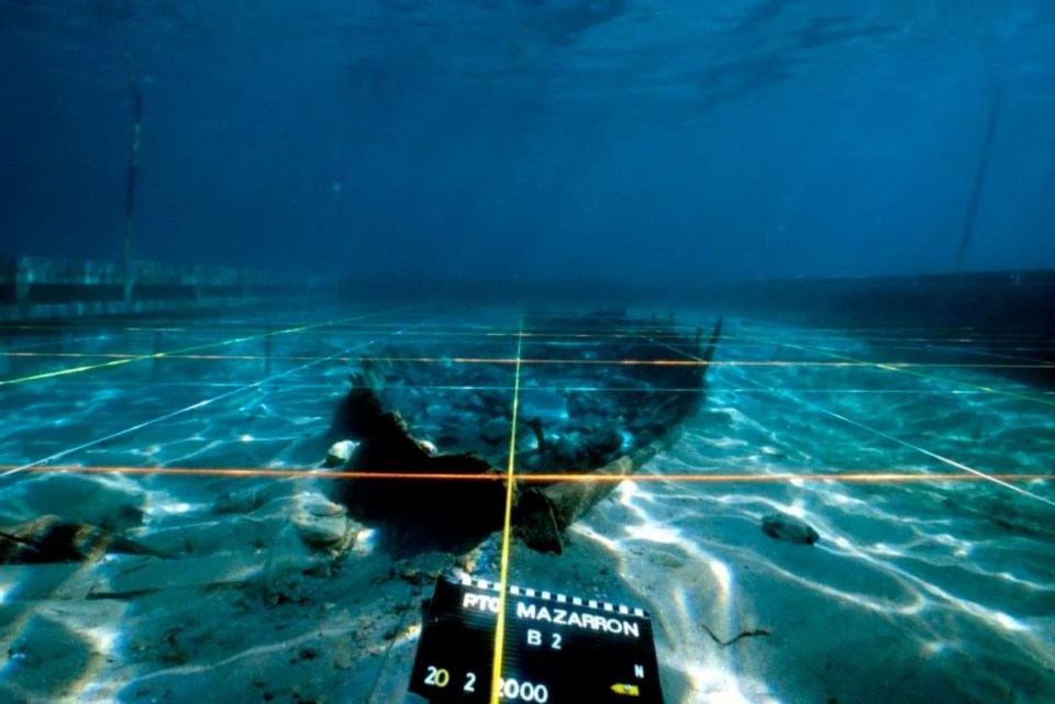 Underwater excavation of a 2,600-year-old Phoenician shipwreck.