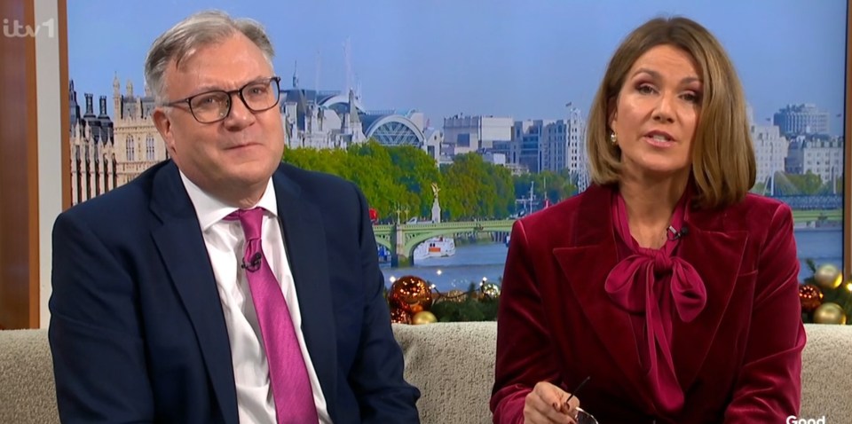Susanna Reid interviewing alone on GMB after Ed Balls' departure following Ofcom complaints.