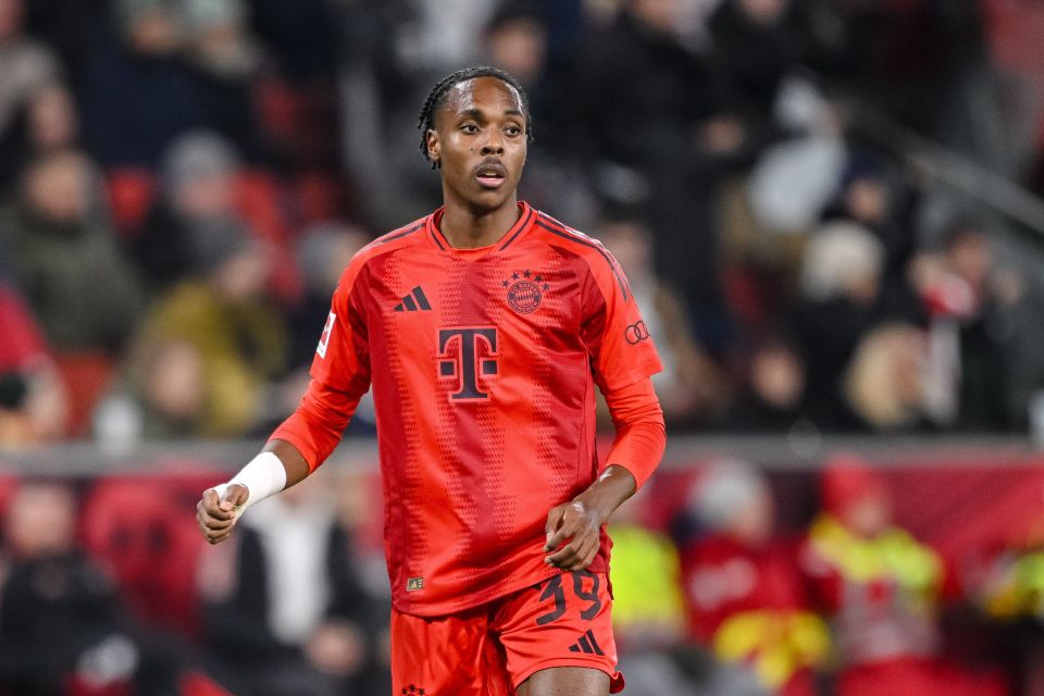Mathys Tel of FC Bayern München during a friendly match.