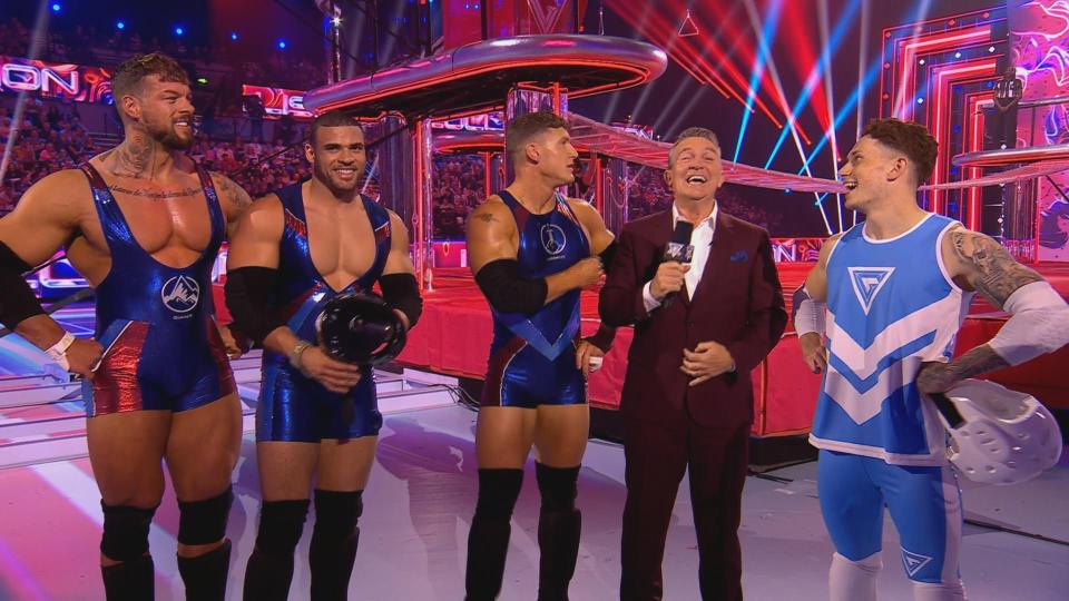 Bradley Walsh interviews four Gladiators.