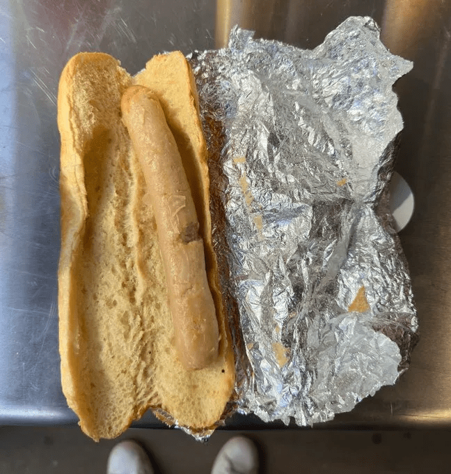 Sausage in a bun.
