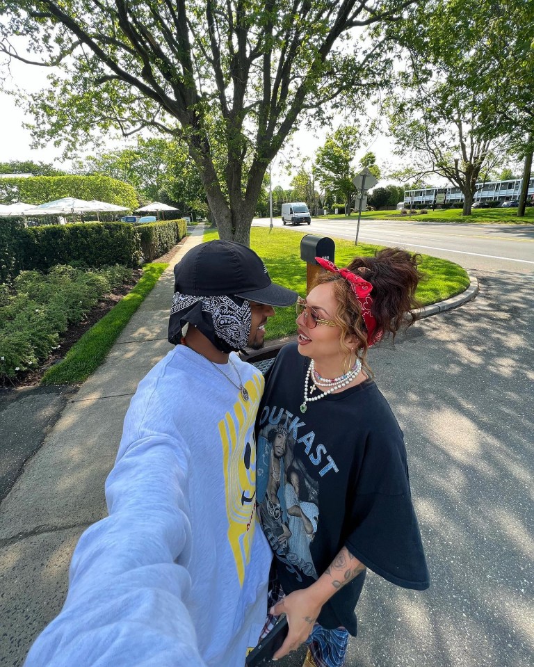 Jesy Nelson and Zion Foster smiling at each other in the Hamptons.