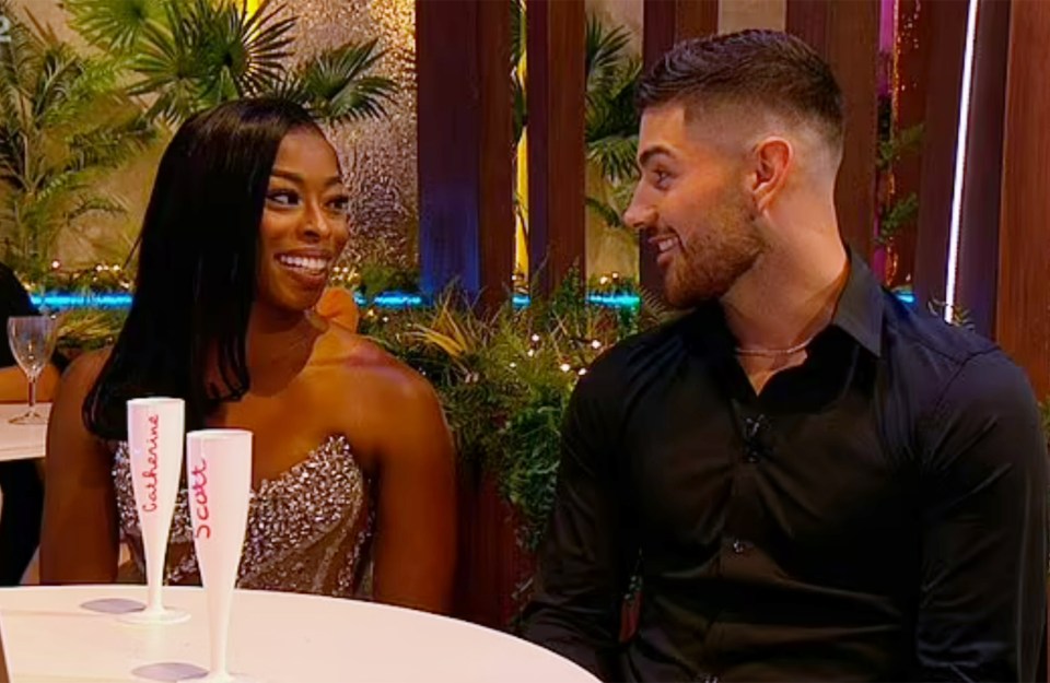 Catherine Agbaje and Scott van-der-Sluis at the Love Island reunion.