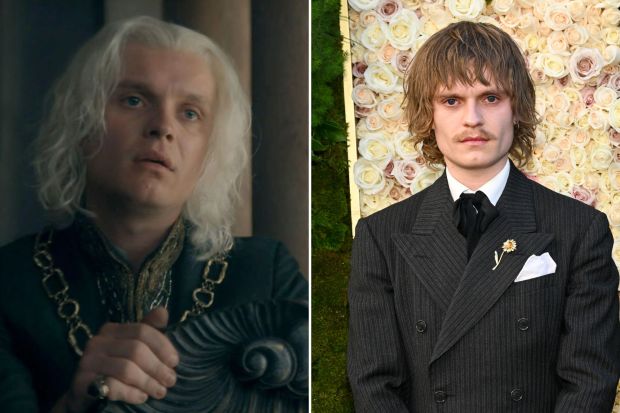 Aemond Targaryen in *House of the Dragon* and actor Leo Ashton.
