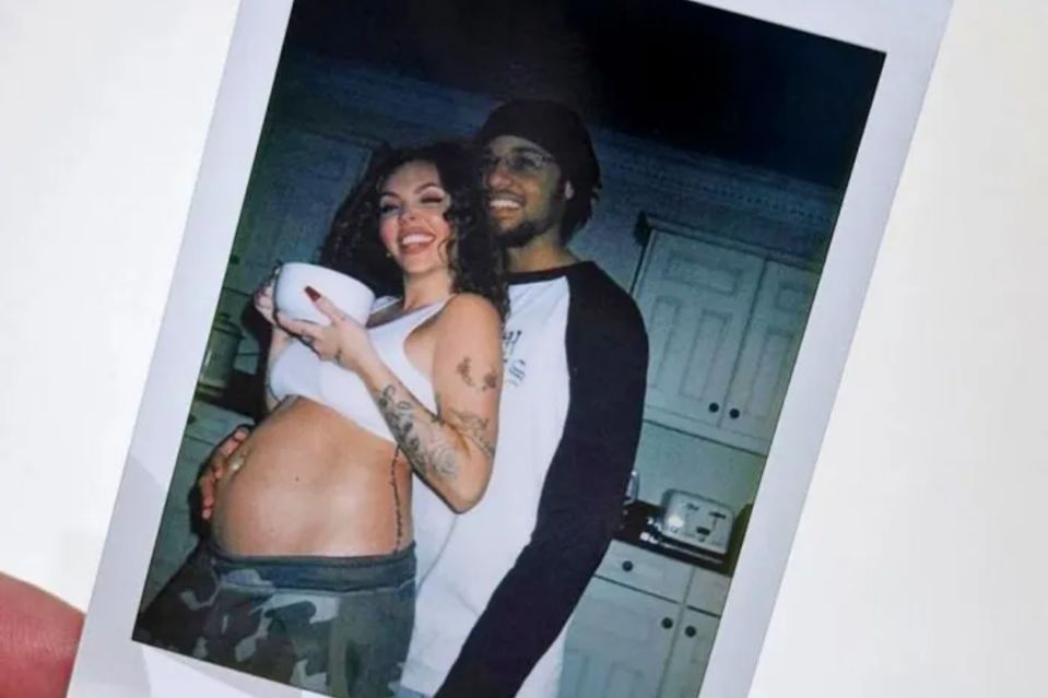 Photo of Jesy Nelson and her partner announcing her pregnancy on Instagram.