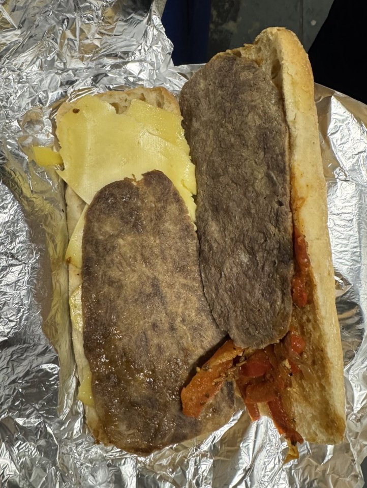 A poorly made Philly cheesesteak.