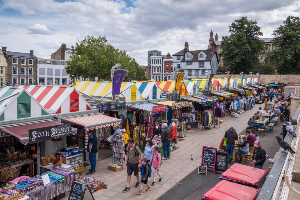 Norwich market stalls.