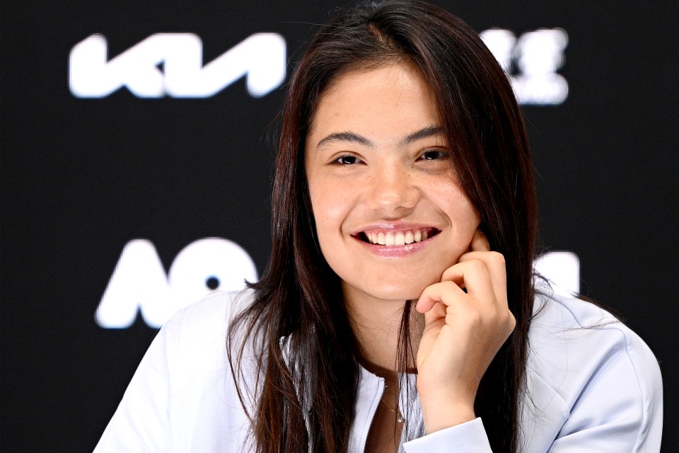 Emma Raducanu at a press conference.