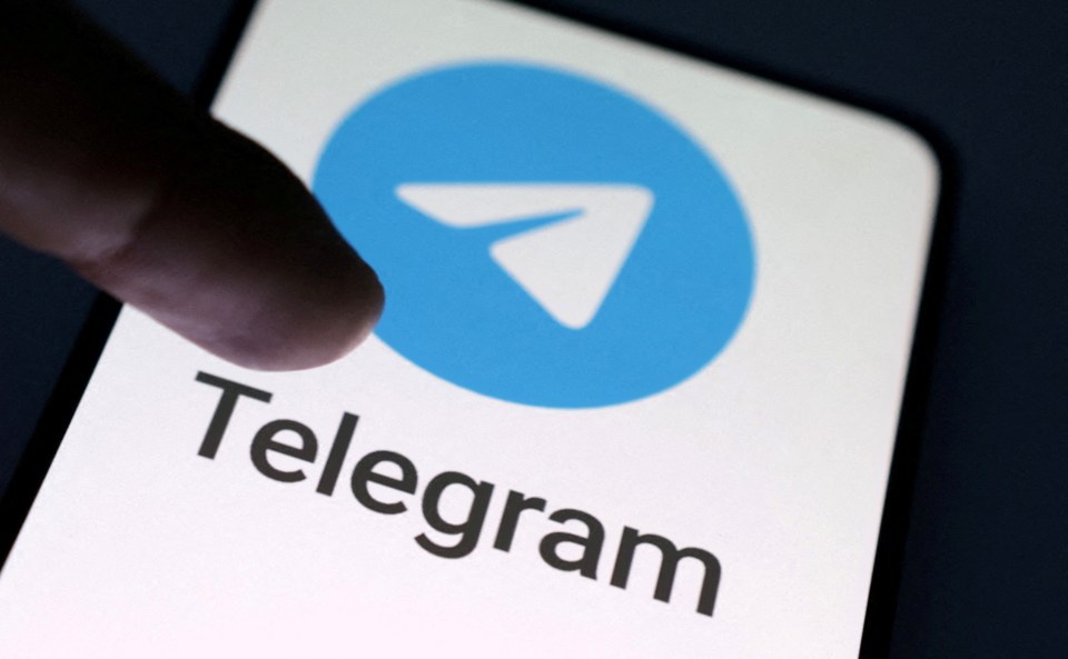 Telegram app logo on a smartphone screen.