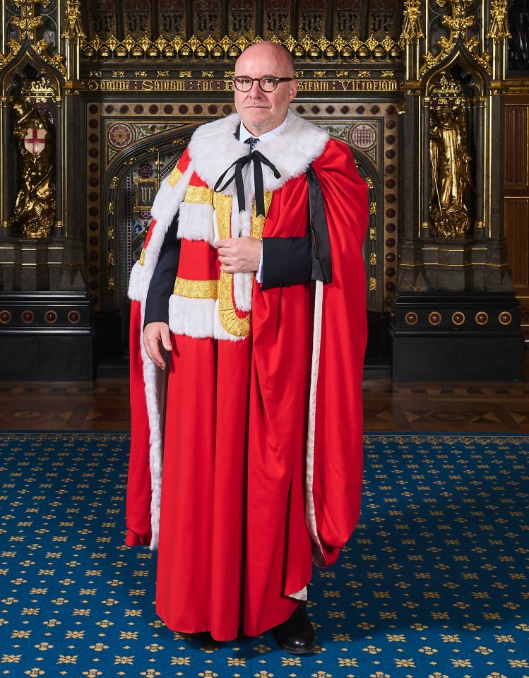 Baron Hermer in his robes at the House of Lords.