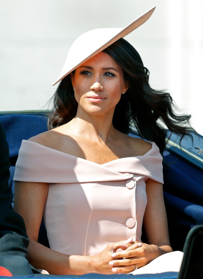 Meghan Markle at Trooping the Colour in a horse-drawn carriage.