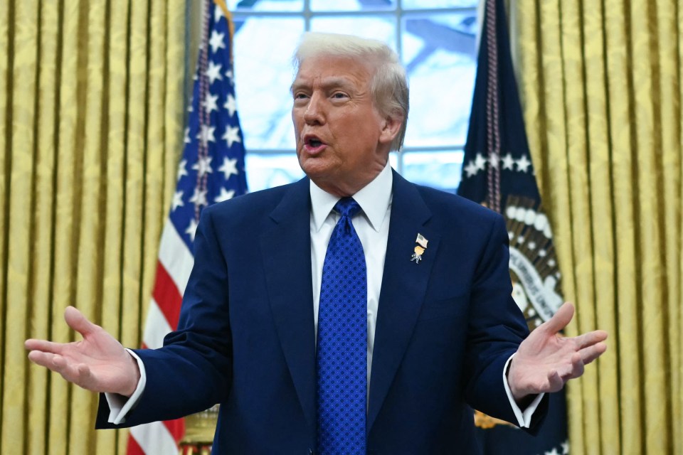 President Trump speaking in the Oval Office.