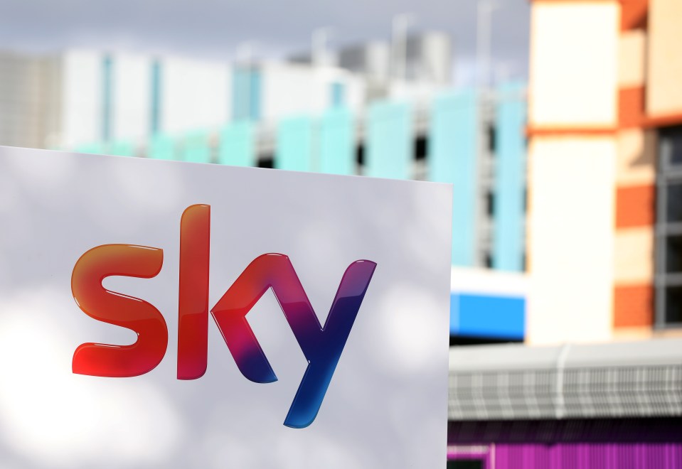 Sky logo displayed outside company headquarters.
