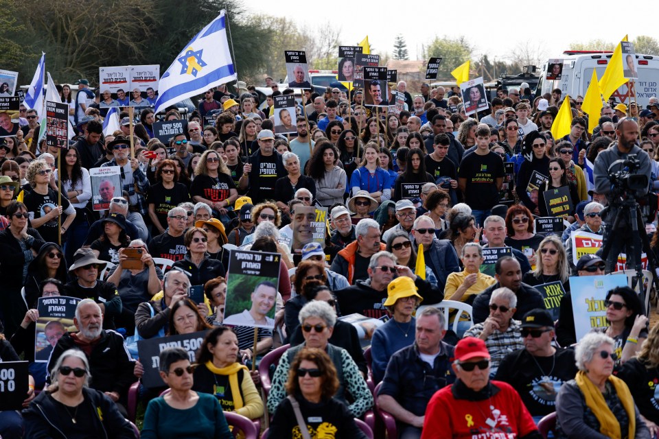 Rally marking 500 days since Hamas attacked Israel and took hostages.