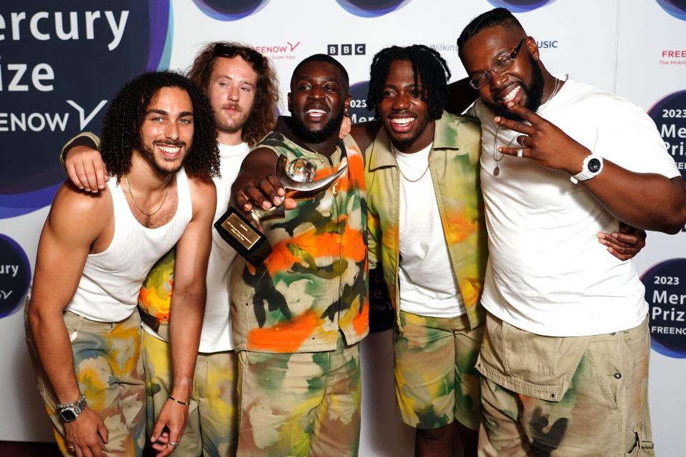 Ezra Collective accepting the 2023 Mercury Prize.