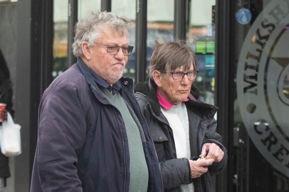 Elderly couple leaving Luton Crown Court.