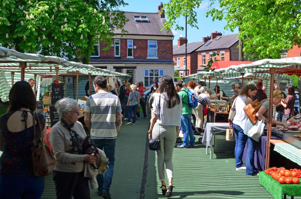 Chorlton street market in Manchester.