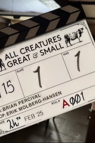 Film slate for All Creatures Great & Small, take 1.