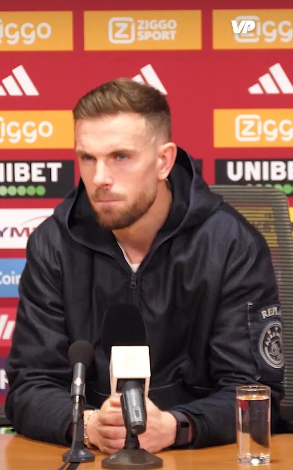 Jordan Henderson at a press conference.