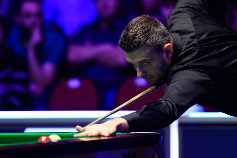 LLANDUDNO, WALES - FEBRUARY 16: Mark Selby of England plays a shot in the Final match against Stephen Maguire of Scotland on day seven of BetVictor Welsh Open 2025 at Venue Cymru on February 16, 2025 in Llandudno, Wales. (Photo by Tai Chengzhe/VCG via Getty Images)