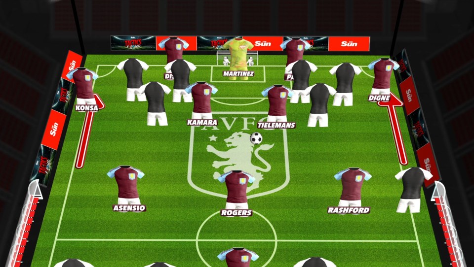 Illustration of a football team lineup.
