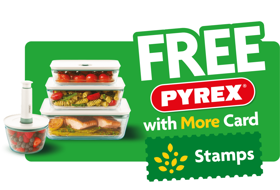 Free Pyrex with More Card stamps.