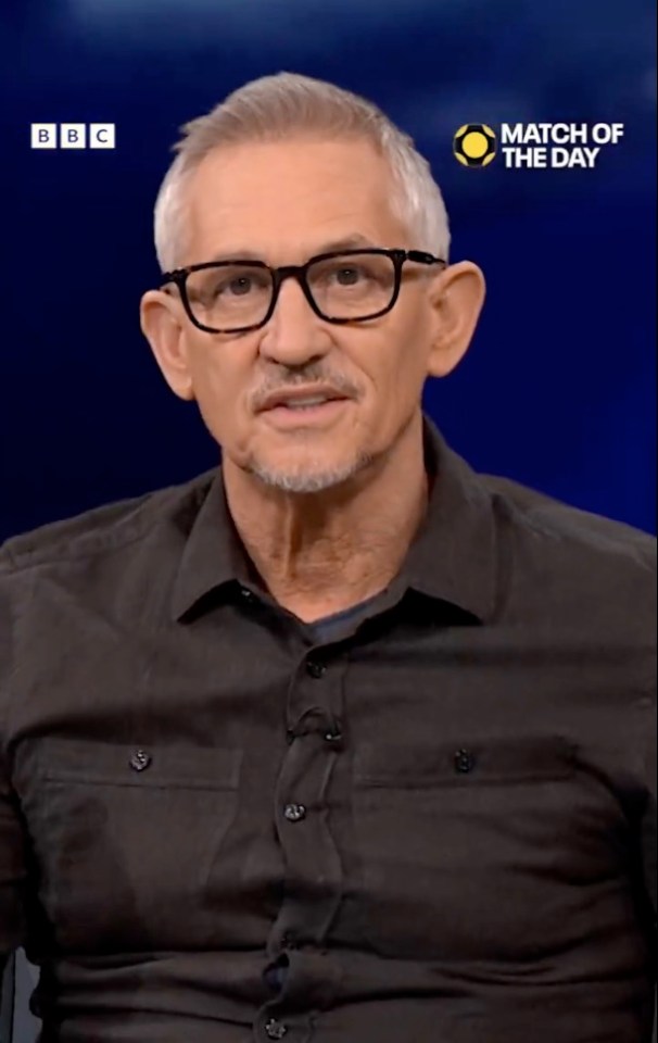 Gary Lineker on Match of the Day.