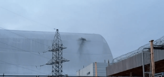 Smoke rising from the Chernobyl Nuclear Power Plant.