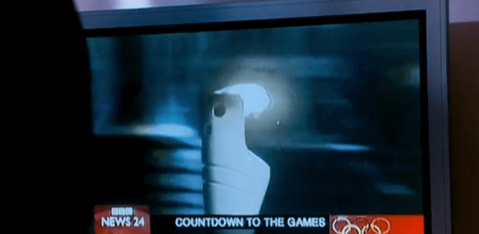 Screenshot of a television screen showing a countdown to the games.