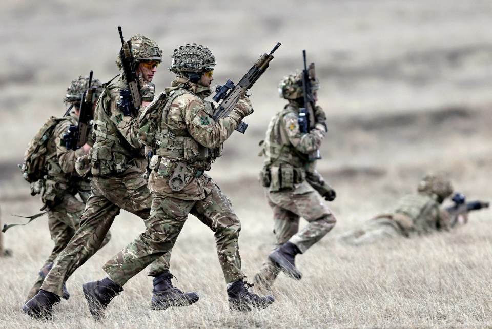 NATO soldiers participating in a military exercise.