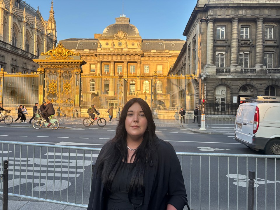 Bethany Haines outside the Paris courthouse.