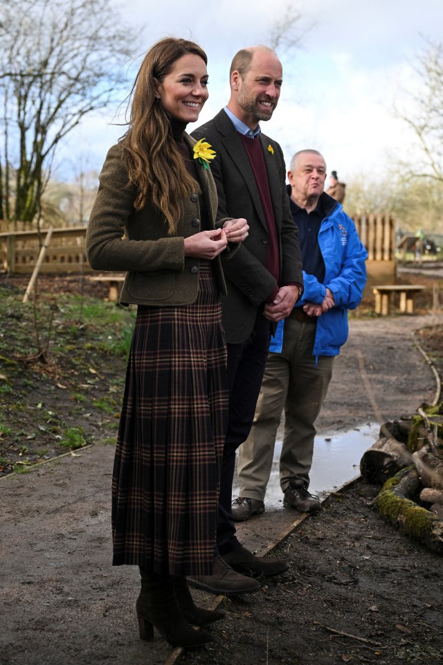 Catherine, Princess of Wales and Prince William visiting a community garden.