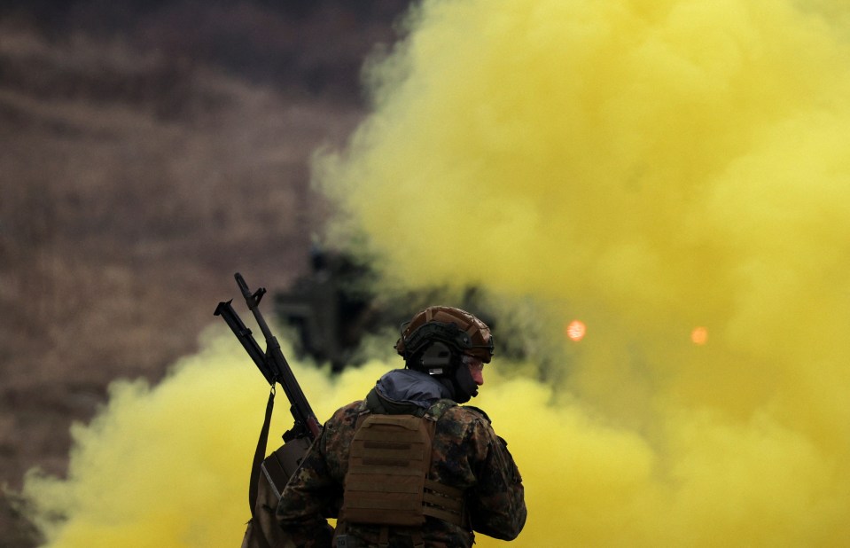 Bulgarian special forces soldier during NATO military drill.