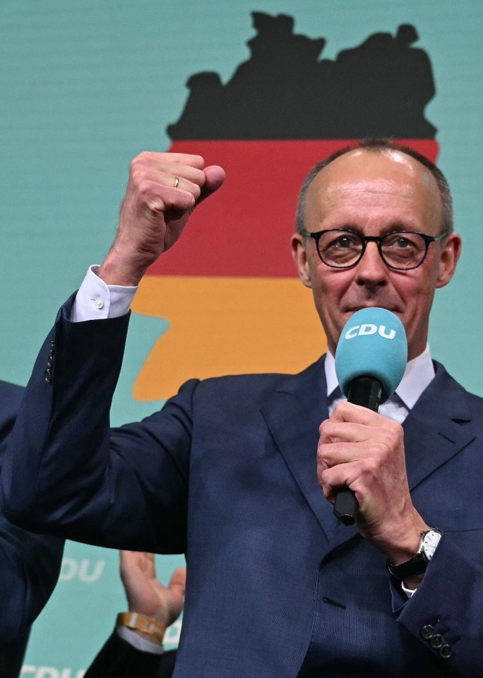 Friedrich Merz, CDU leader, giving a speech.