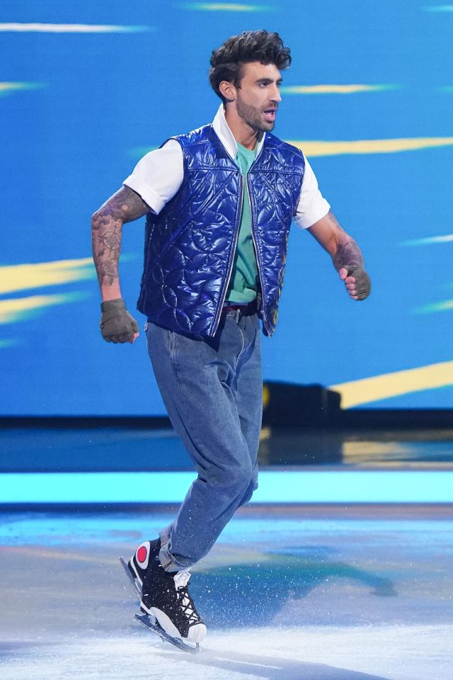 Chris Taylor ice skating on Dancing on Ice.