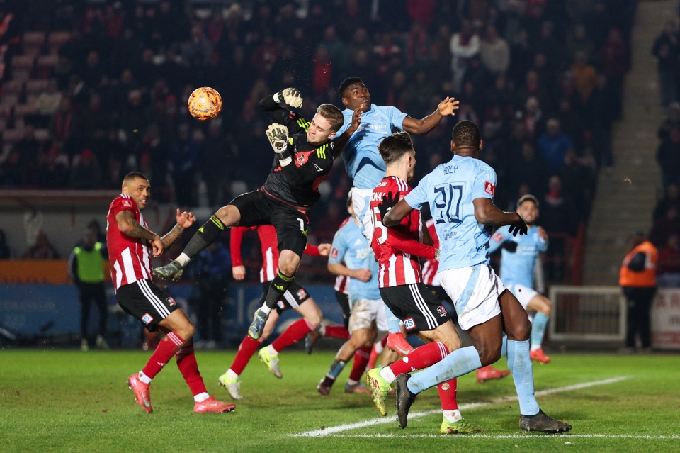 Taiwo Awoniyi was hurt in an aerial collision