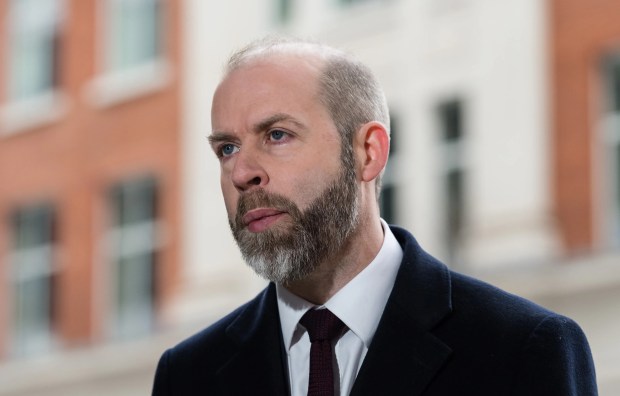 Jonathan Reynolds, Secretary of State for Business and Trade, giving a media interview.