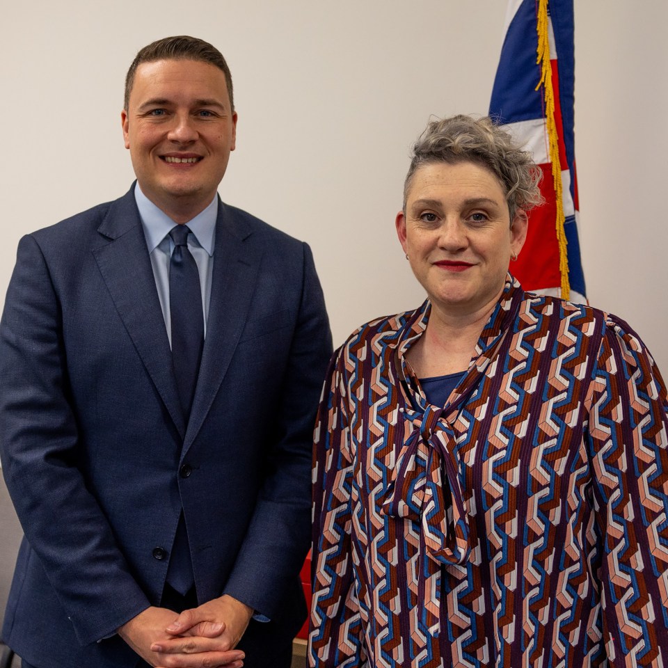 Wes Streeting and Ashley Dalton at the Department of Health and Social Care.