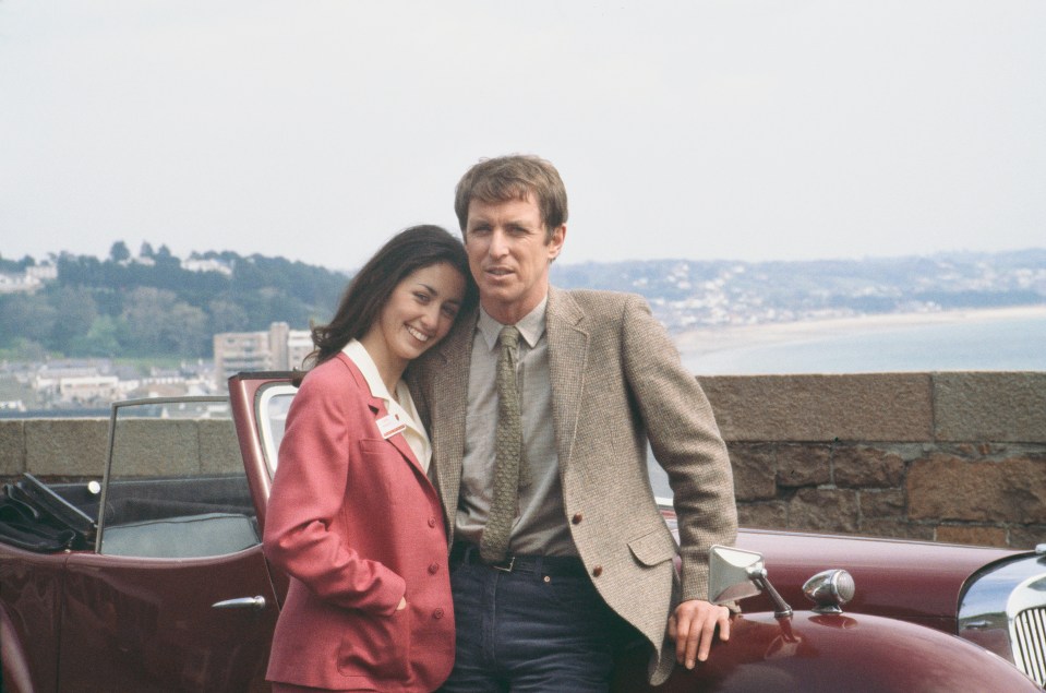 John Nettles and Cecile Paoli on the set of Bergerac.