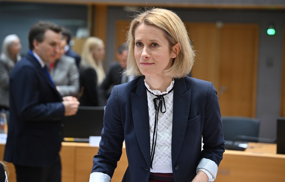 Kaja Kallas at an EU Foreign Ministers Meeting.