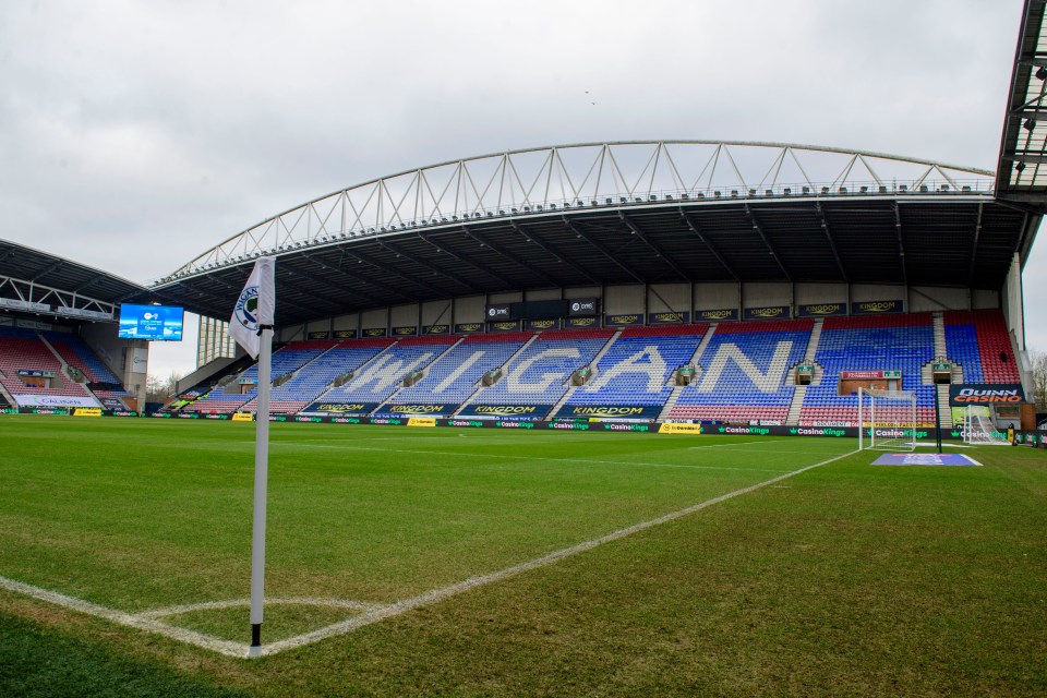 The Brick Community Stadium in Wigan, England.
