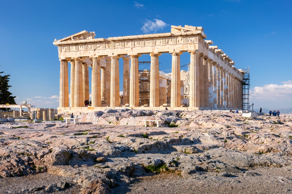 The Parthenon on the Acropolis in Athens, Greece.