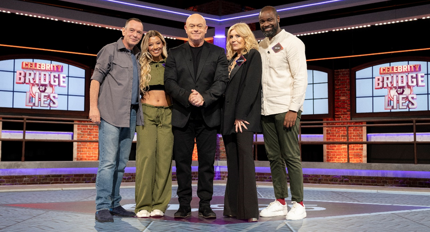 The cast of Celebrity Bridge of Lies.