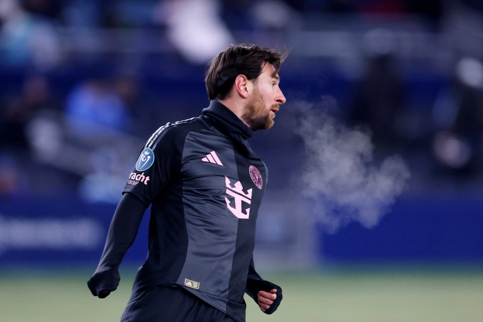 Lionel Messi on a soccer field.