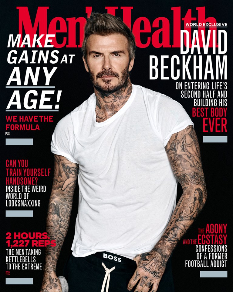 Men's Health UK cover featuring David Beckham.